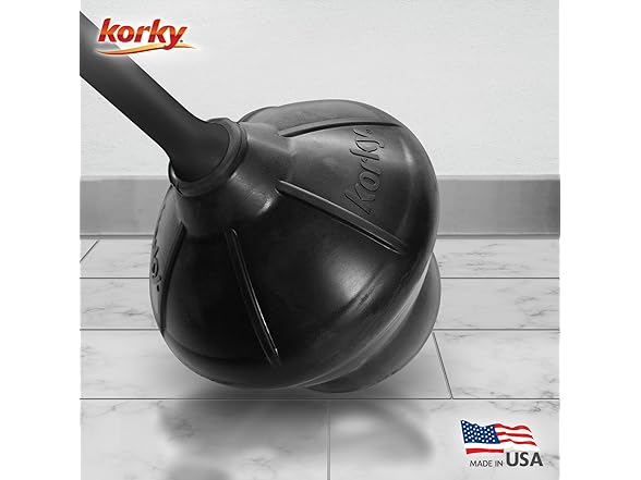 Korky Black Toilet Plunger and Holder