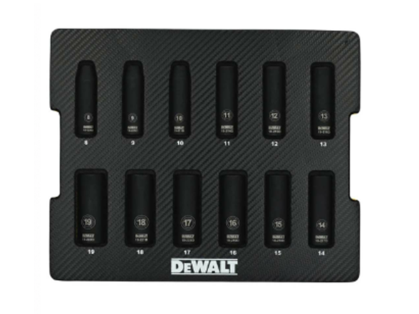 DEWALT DWMT45447 12pc 3/8 in. Metric Impact Socket
