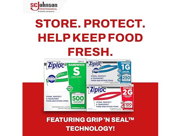 Ziploc Freezer Bags 2 Gallon, 100ct