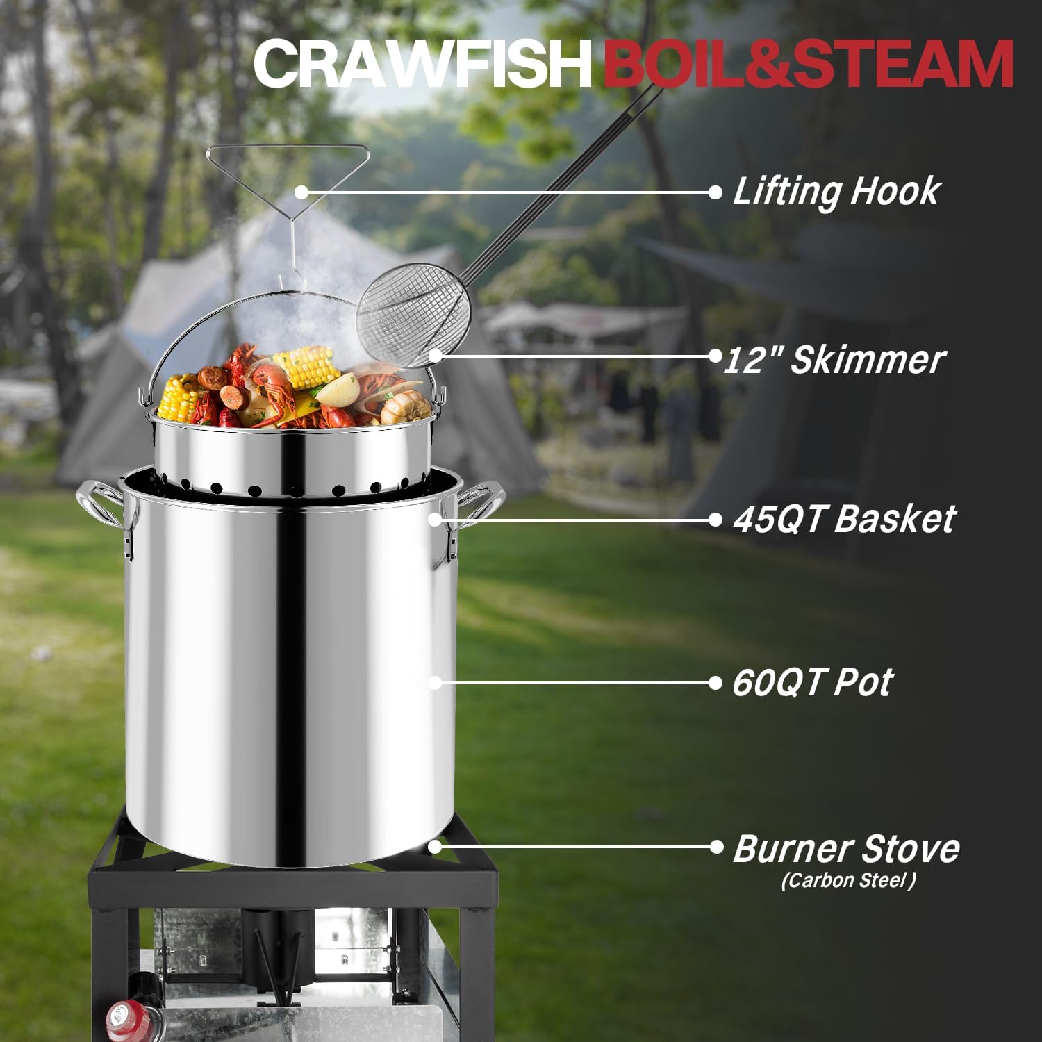 Stainless Steel Crawfish Boiler | Seafood Boiling Kit - Gallery 15