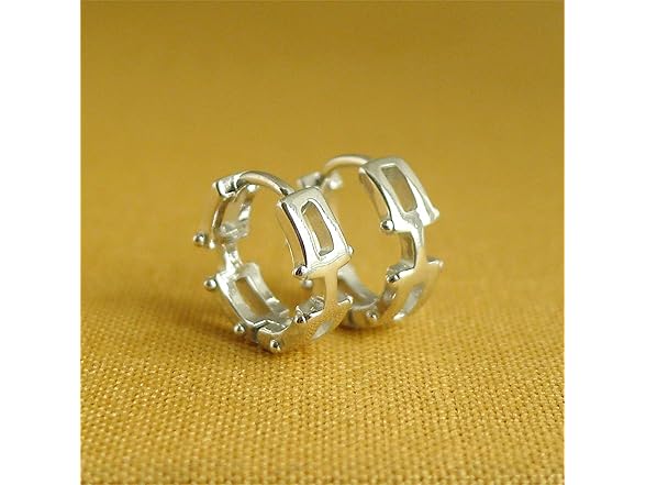 Rhodium Biker Hoop Earrings