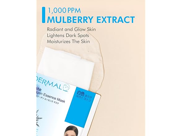 Dermal Mulberry Collagen Sheet Mask 10pk