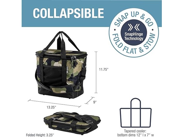 CleverMade Collapsible Cooler Bag, 50 Can Beach & Travel Car Cooler