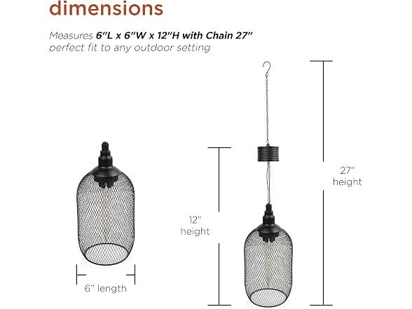 Alpine Corporation 12" Tall Hanging Solar Powered Lantern