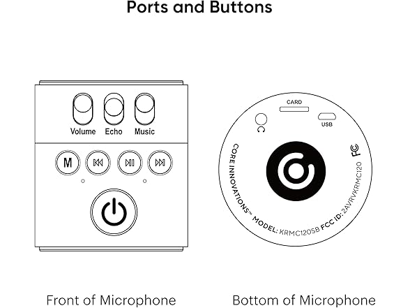 Core Innovations Wireless Bluetooth Karaoke Microphone