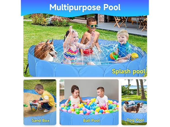 Collapsible Sprinklers Pool for Pet - Foldable