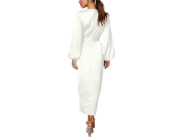 Cosonsen Women (M) Party Dresses V-Neck Long Dress