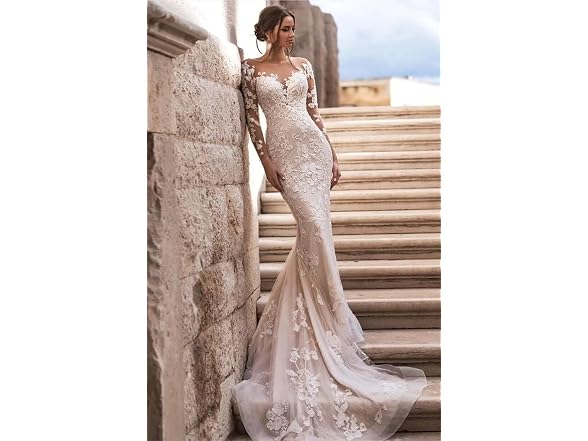 Dream Wedding Lace Wedding Dresses for Woman Long V-Ne