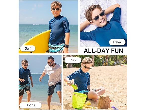 Kanu Surf Boys Boys' Fiji UPF 50+ Sun Rashguard