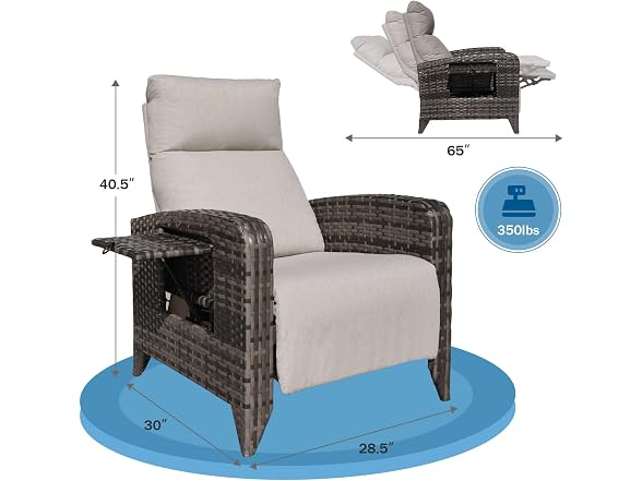 ZZW Upgraded Outdoor Recliner Chair