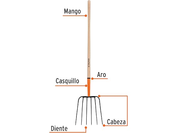 TRUPER BPJ-6 6-Tine Manure Fork 13"