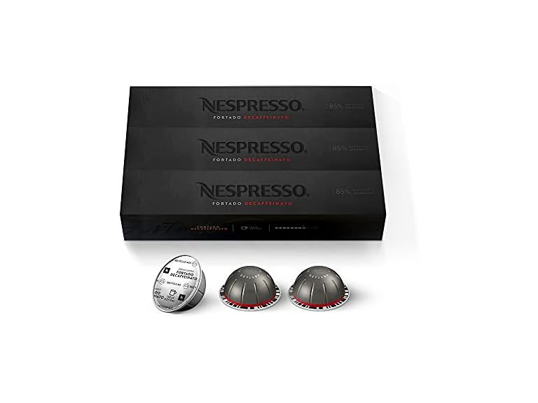 Nespresso Capsules Vertuo, Fortado Decaffeinato 60ct