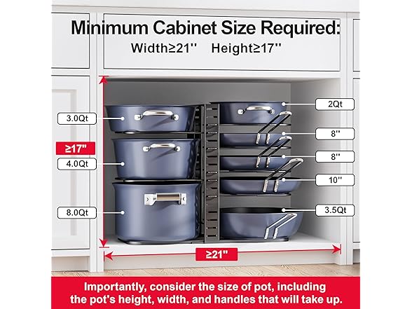 ORDORA 8-Tier Pots & Pans Organizer