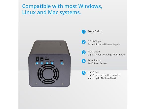 USB 3.2 (10Gbps) Type-C 2 Bay 2.5 Inch
