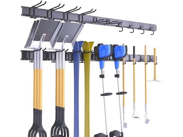 Garage Tool Organizer, 64 Inches Tool Storage Rack Wall Mount