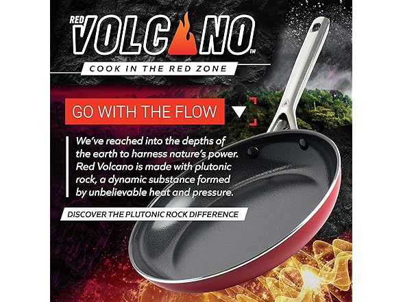 Red Volcano Textured Ceramic Nonstick, 14 Piece Set