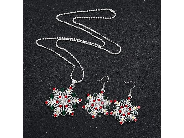LZHLQ Snowflake Earrings & Necklace