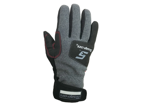 (2 Pairs) Gray Snap-On Wind Resistant Dual Layer Gloves