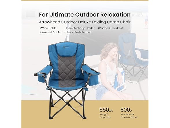 Arrowhead Outdoor Deluxe Folding Quad Chair