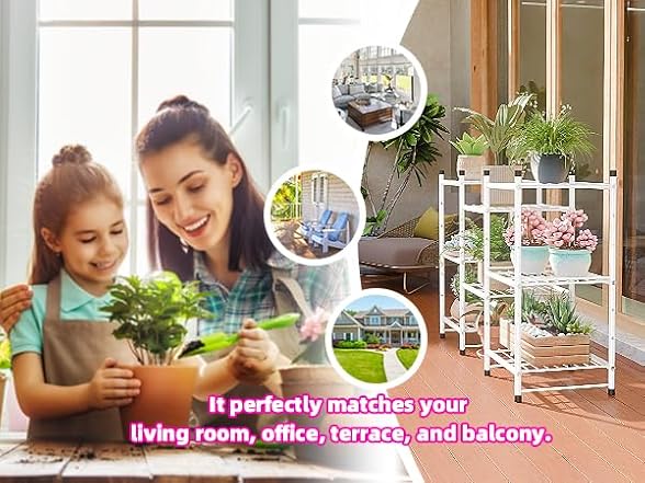 MWQ Plant Stand Indoor Outdoor Plant Shelf for Multiple Plants