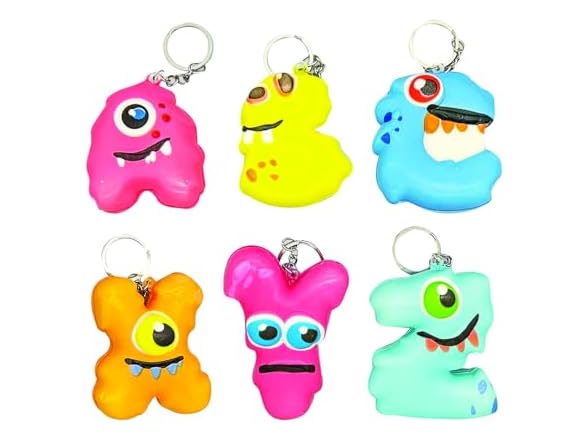 Squishy Alpha Monster Keychain Buddies (Pack of 26)