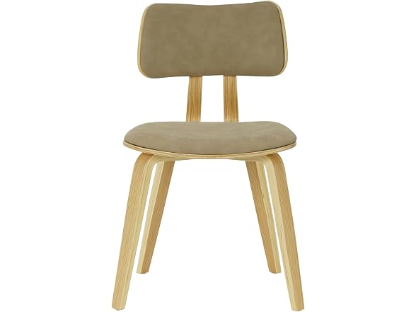 Armen Living Dining Chair with Faux Leather Seat, Set of 3