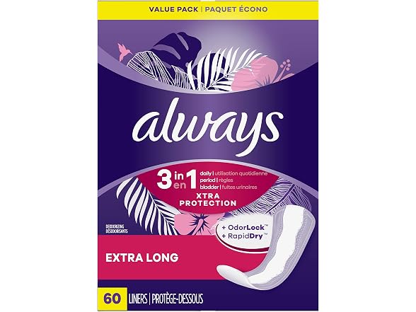 Always Panty Liners Xtra Protection 60ct