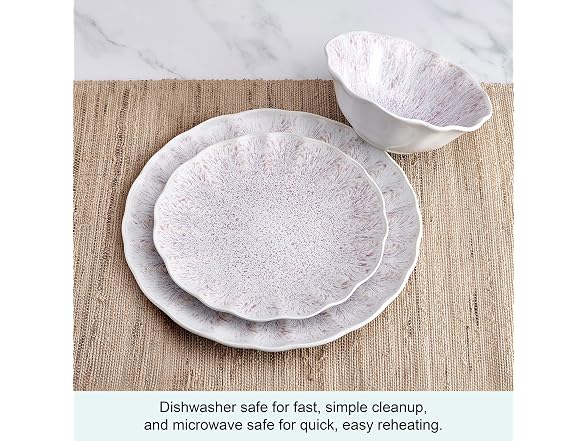 Mikasa Isla Hand Crafted 12 Piece Plates Bowls Dinnerware Set