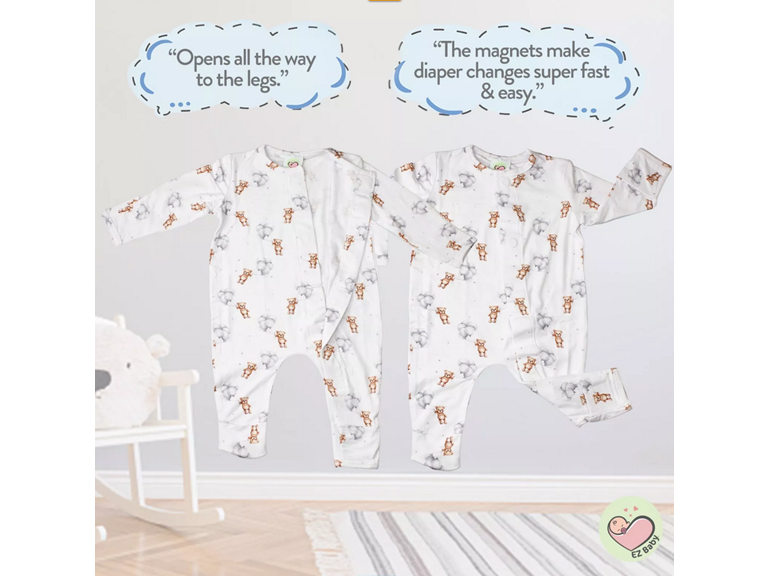 EZ Baby Magnetic Easy to Close Pajamas