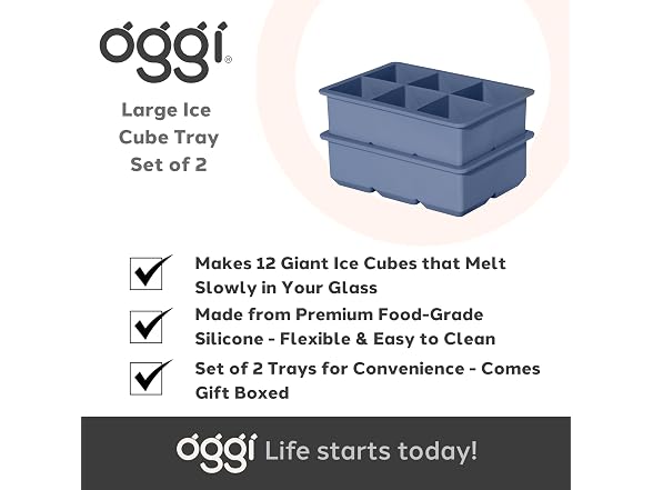 OGGI Ice Cube Tray, Pack of 2  Blue
