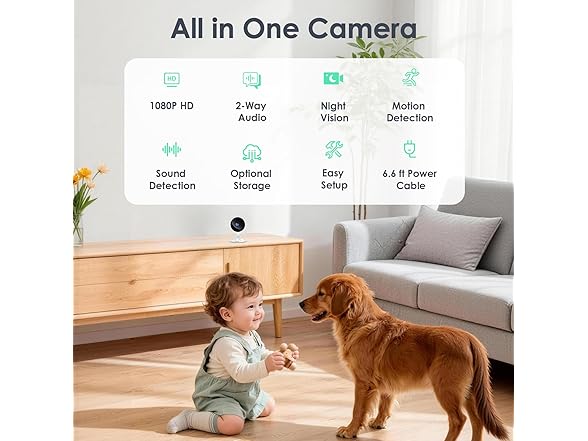 (2 Pack) YOTON Indoor Security Camera | 2.4GHz