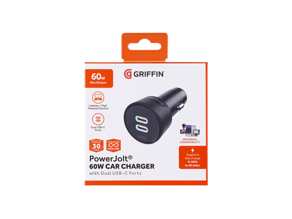 60W Dual USB-C Car Charger