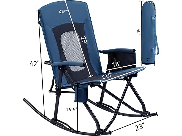 Portal Blue Oversized Rocking Camping Chair