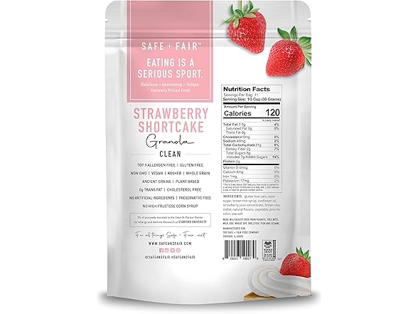 Safe + Fair Strawberry Shortcake Granola 12 oz