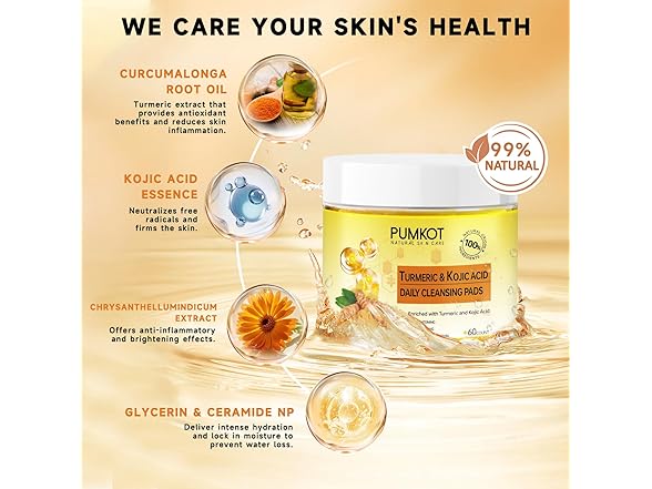 Pumkot Turmeric Kojic Acid Cleansing Pads