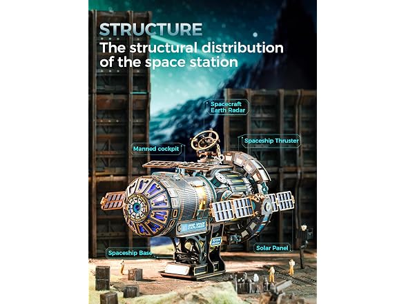 Aeneovix 3D Wooden Space Station Puzzle