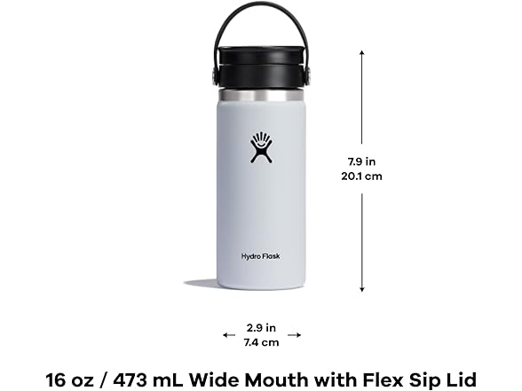 Hydro Flask Water Bottle 16 Oz White