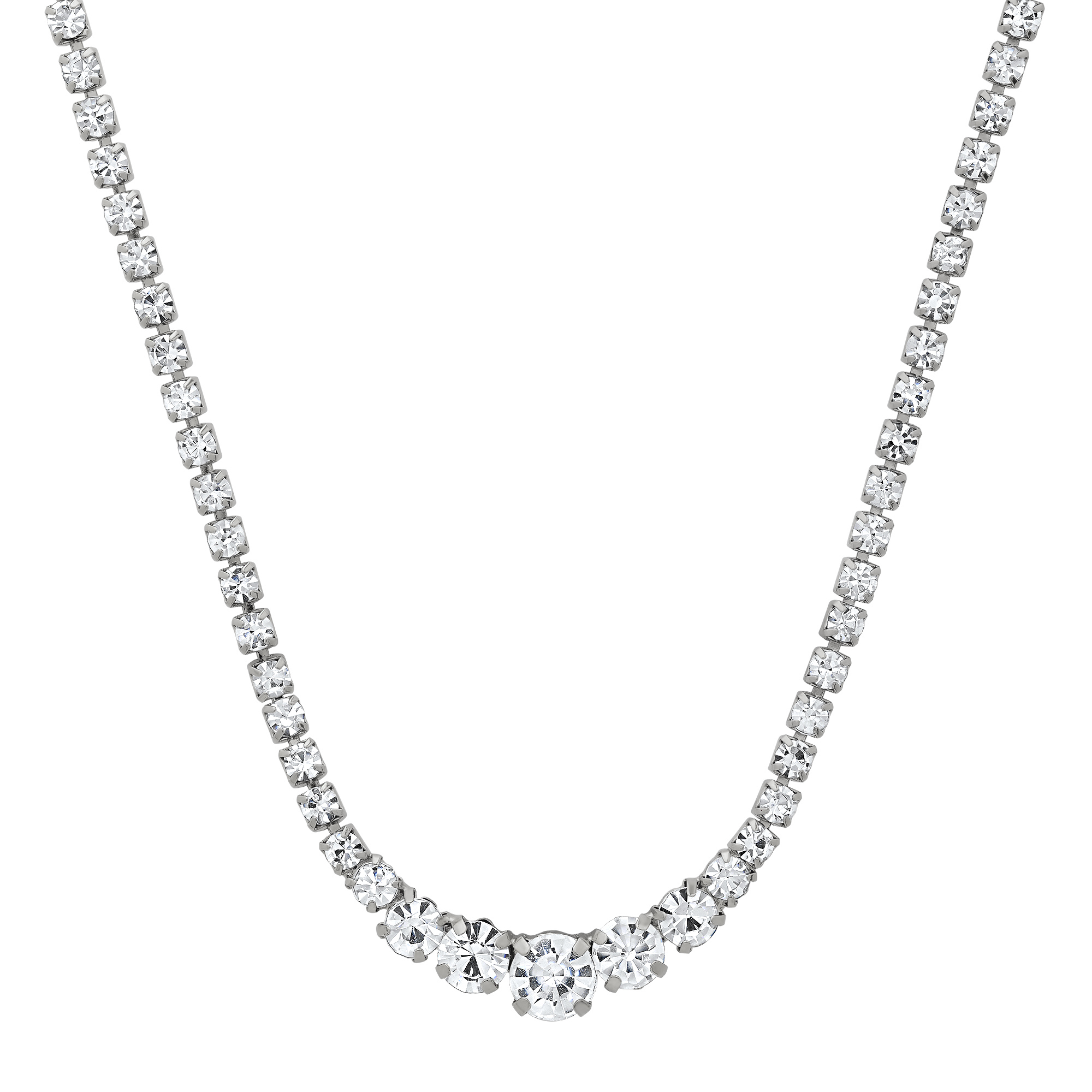 Graduating Tennis Necklace - Silver - Gallery 6