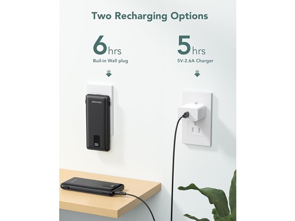 2 Pack 10000mAh Power Bank w/ Cables