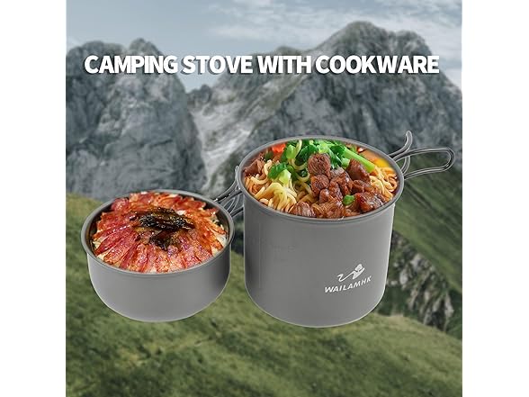 WAILAMHK Camping Cookware Mess Kit, 17