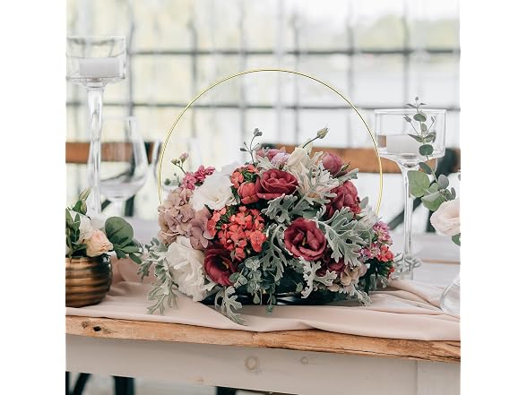 Sntieecr 10 PCS 13.4 Inch Metal Floral Hoop Stands