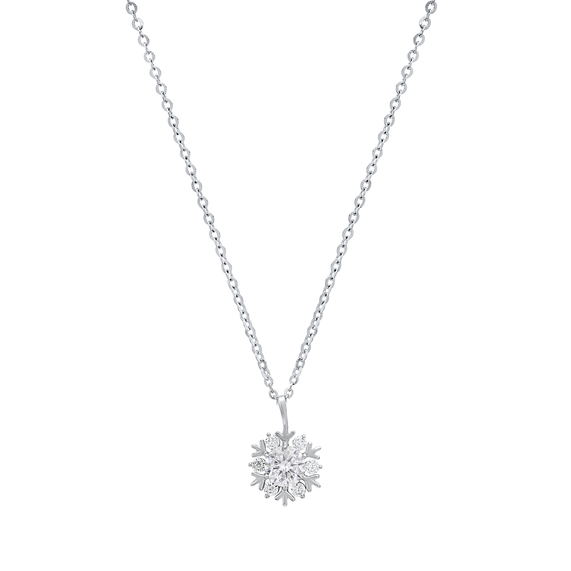 Moissanite Diamond Snowflake Necklace - Gallery 5