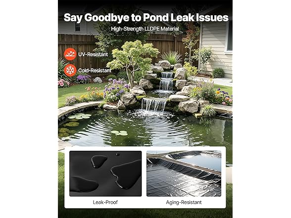 VEVOR LLDPE Pond Liner 20x25 ft