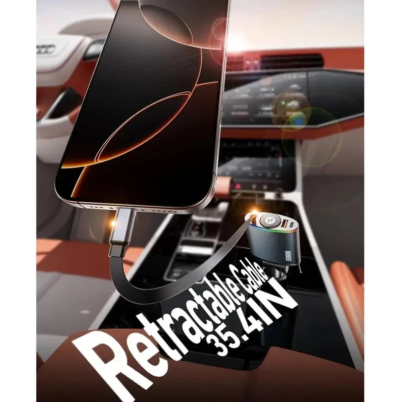 2-PK 3 in 1 Retractable Car Charger - Gallery 10