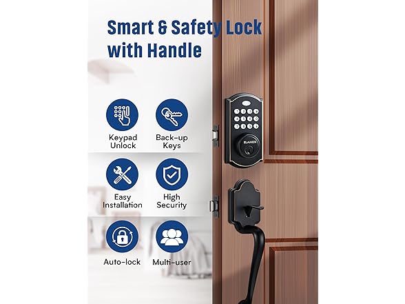 ELAMOR M19 SET ORB Keyless Lock Set w/Handle Oil 