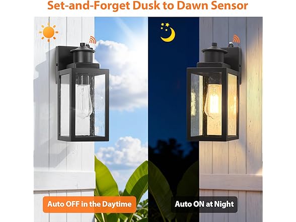 BesLowe 2-Pack Dusk to Dawn Outdoor Wall Lights