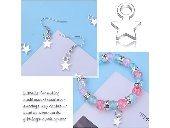 Jdesun Silver Star Pentagram Charms