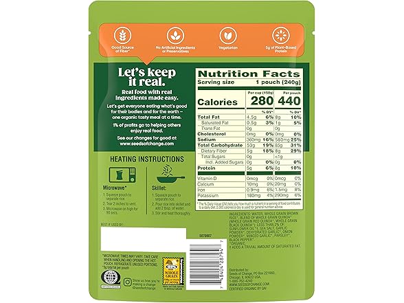 1CT SEEDS OF CHANGE Organic Quinoa & Brown Rice 8.5 oz