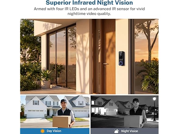 ElioVana 1080P Wireless Home Security Doorbell