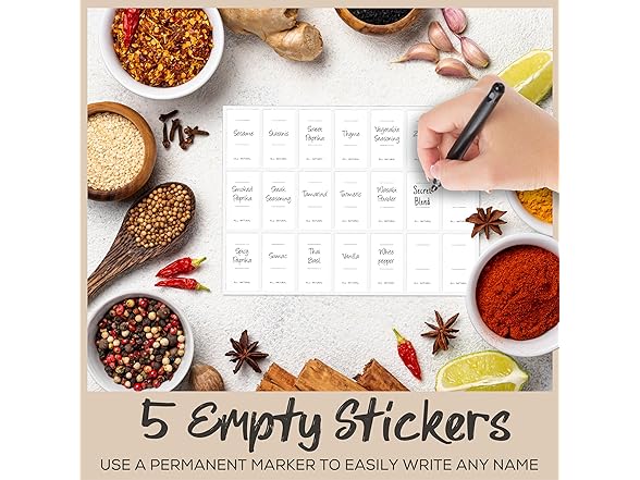 U-Name-It 100 Pre-Printed Nordic Jar Labels & Pantry Stickers